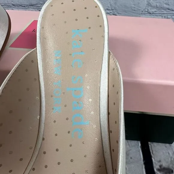 Kate Spade Women’s Buckle Up Slide Mule Shoes Ivory Bridal Pointed Toe NEW - Picture 6 of 7